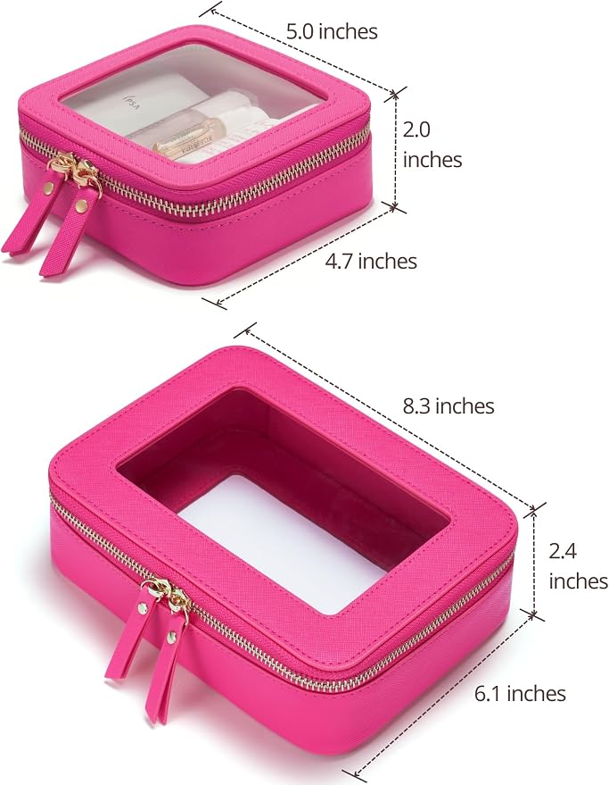 Popvibe Clear Makeup Bag Travel Cosmetic Case Transparent Toiletry Bag - Image 2