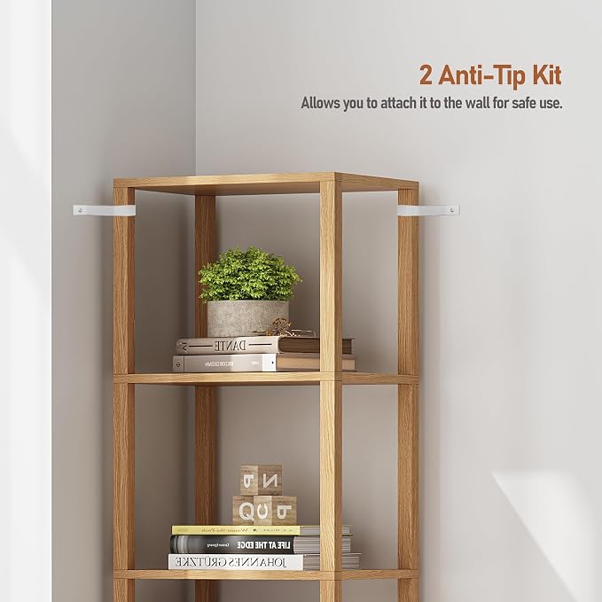 TUTOTAK Bookshelf, 6-Tier Tall Narrow Book Shelf - Image 5