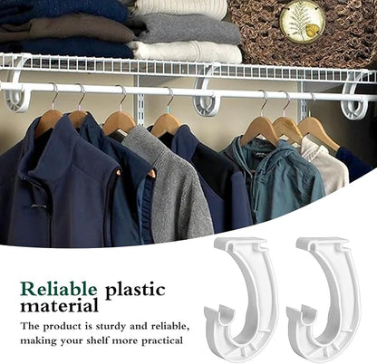4Pcs Hanging Closet Rod Support, 3/4 Closet Shelf Rod Holder, Sturdy J-Shaped - Image 4