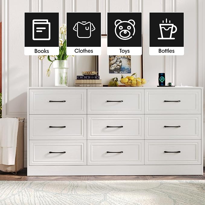 Fameill Dresser for Bedroom, 9 Drawer Wide Dresser Organizer - Image 6