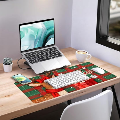 Merry Christmas-Elk Gaming Mouse Pad 35.4"x15.7"Desk Mat Anti-Slip Rubber Base - Image 7