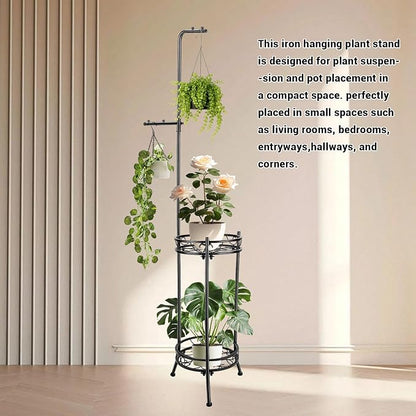 Plant Stand, Adjustable 3 Tier Metal Potted Holder Flower Pot Stand - Image 5