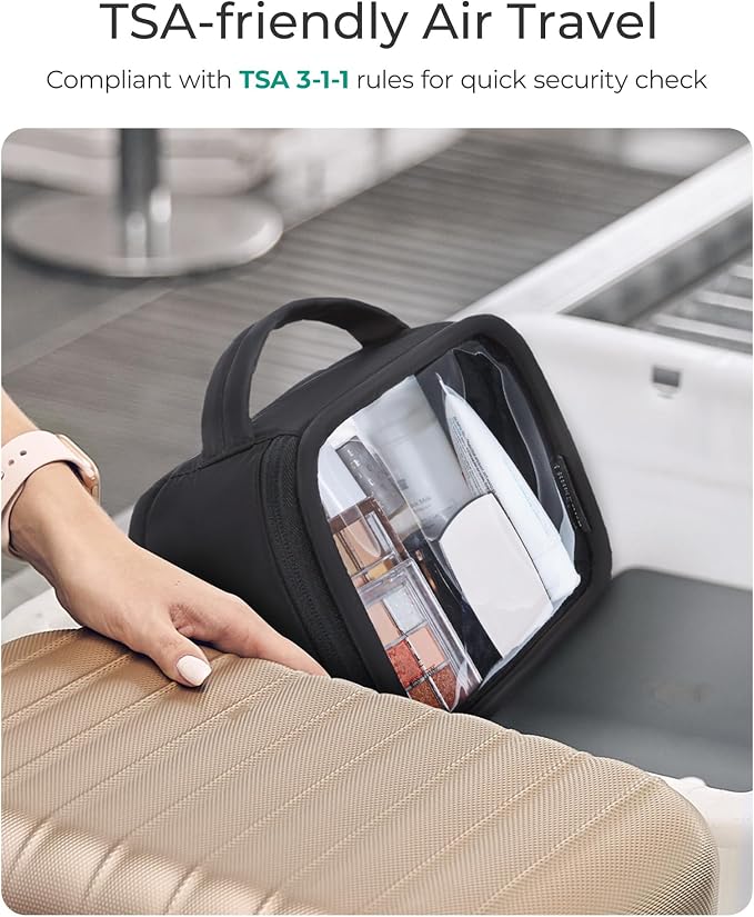 BAGSMART TSA-Approved Toiletry Bag, Large Opening Clear Makeup Bag - Image 2