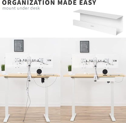 VIVO Under Desk 42 cm Cable Management Tray, Power Strip Holder, Cord Organizer - Image 6