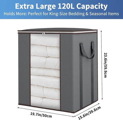 Fixwal Extra Large Blanket Storage Bags 120L Comforter Storage Bags - Image 3