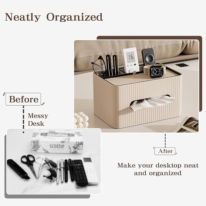 KINGFOM Leather Tissue Box Cover - Image 8