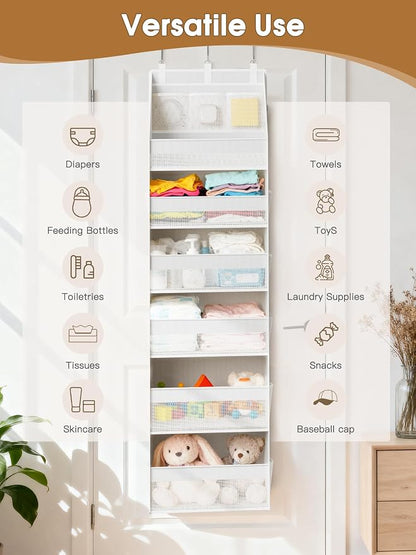 Criusia 2 Pack Over the Door Organizer, Heavy-Duty 6-Shelf Hanging Storage - Image 9