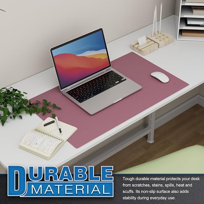 K KNODEL Small Office Leather Desk Mat, Mouse and Keyboard Pad, Computer and - Image 5
