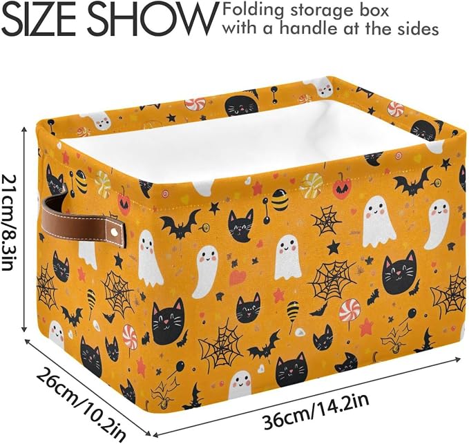 Halloween Black Cat Foldable Storage Basket - Image 3