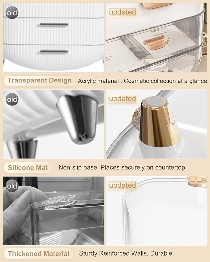 Makeup Organizer Countertop, Skincare Holder Bathroom Counter Organizer - Image 4