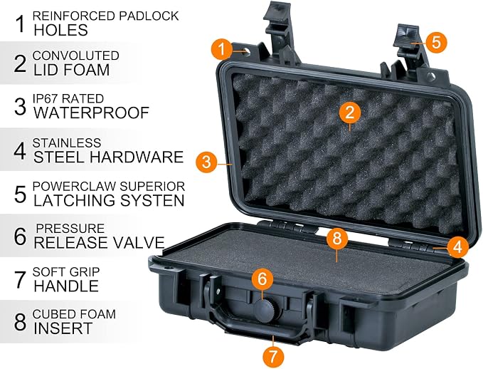 MEIJIA Portable All Weather Waterproof Protective Hard Case, Small Camera Case - Image 5