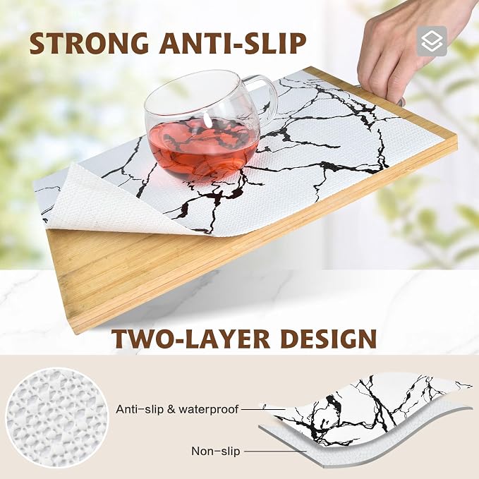 2-Layer Drawer and Shelf Liner for Kitchen Cabinet: 17 in X 30 Ft Non Slip - Image 3