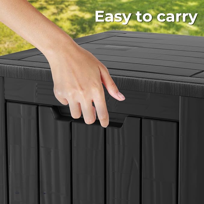 35 Gallon Outdoor Storage Box Waterproof Lockable Resin Deck Box Large - Image 7