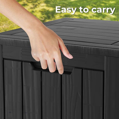 35 Gallon Outdoor Storage Box Waterproof Lockable Resin Deck Box Large - Image 7