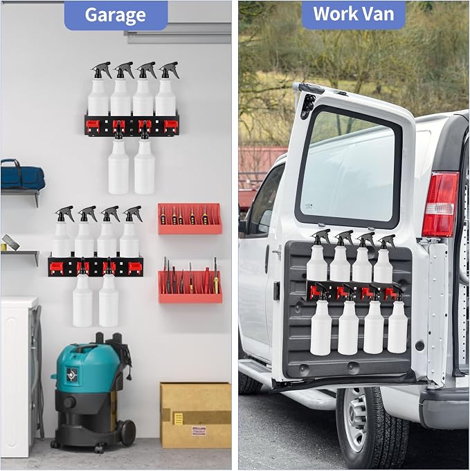 MOLIGOU 2 Pcs Spray Bottle Holder Wall Mount, Detailing Bottle Organizer - Image 6