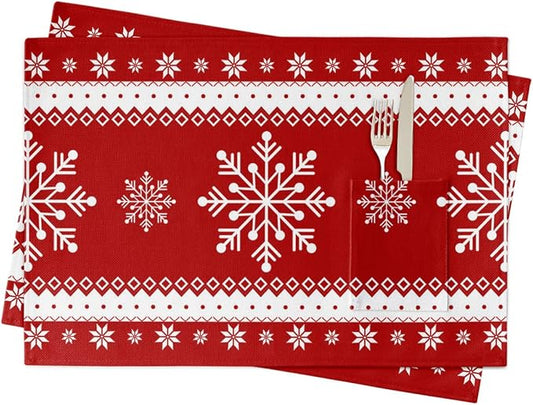 Christmas Winter Snowflake Placemats Set of 2 by JasmineM