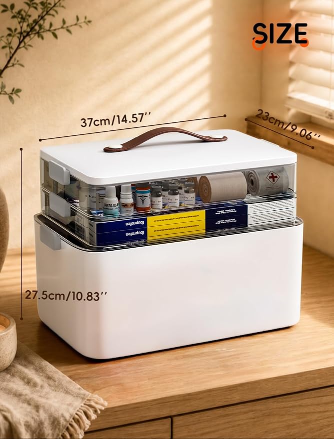 Medicine Organizer Box, 3-Tier Medicine Storage Box - Image 4