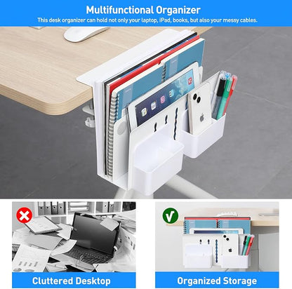 MAXECHO Desk Side Storage, Under Desk Laptop Mount, Table Side Hanging File - Image 3
