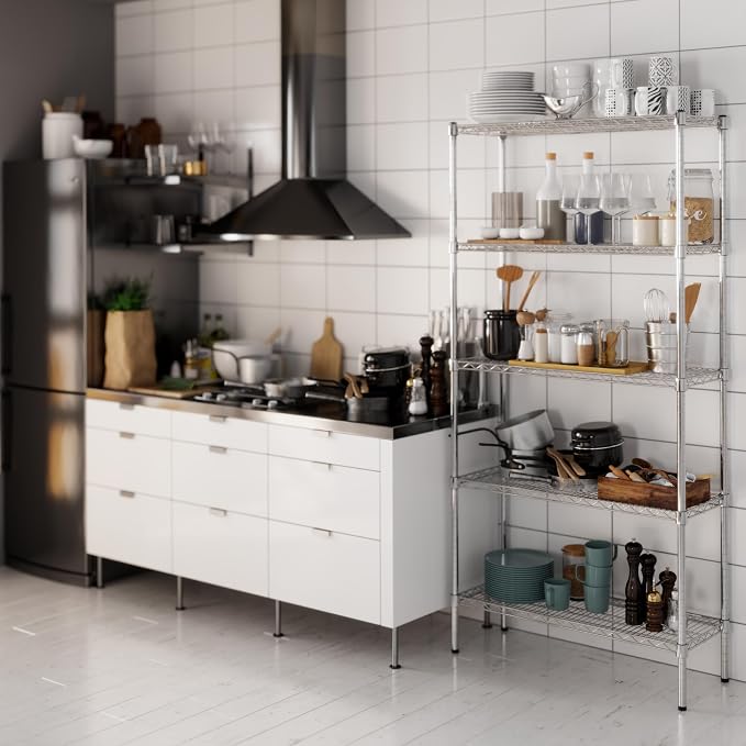 14" Deep x 36" Wide x 74" Height Wire Shelving Kit | 5-Tier | NSF Commercial - Image 8