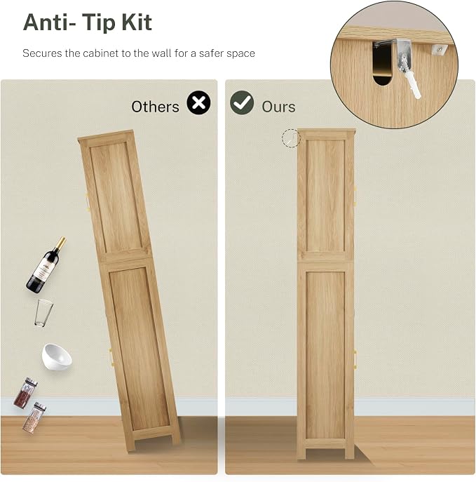 Iwell Tall Narrow Storage Cabinet - Image 8