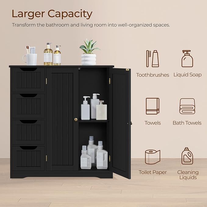 Yaheetech Small Bathroom Storage Cabinet - Image 5