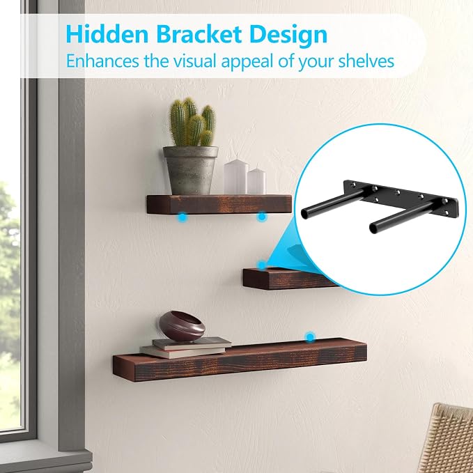 10 Inch 2 Packs Heavy Duty Blind Wall Mount Floating Shelf Bracket - Image 2