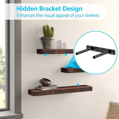 10 Inch 2 Packs Heavy Duty Blind Wall Mount Floating Shelf Bracket - Image 2