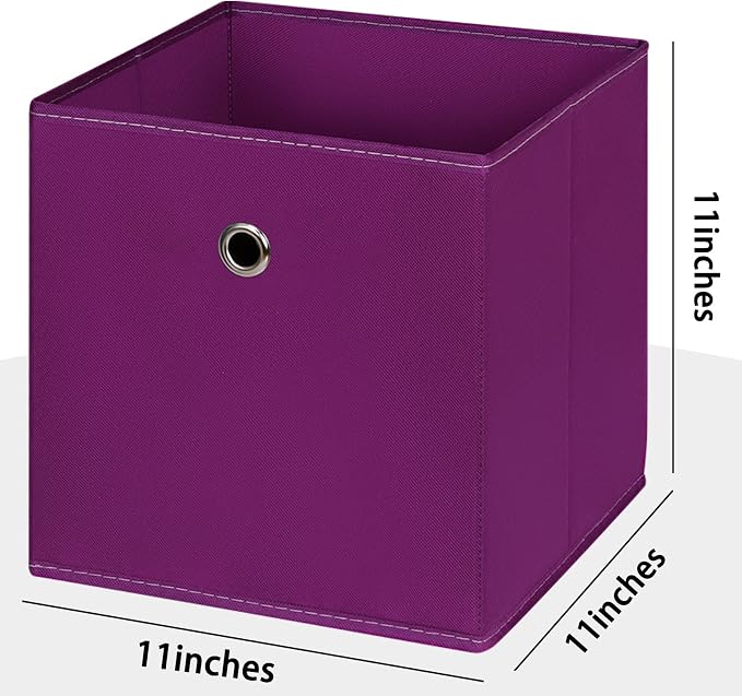 Foldable Storage Cubes Bins, 11 Inch Cloth Storage Cube Fabric Storage Box - Image 2