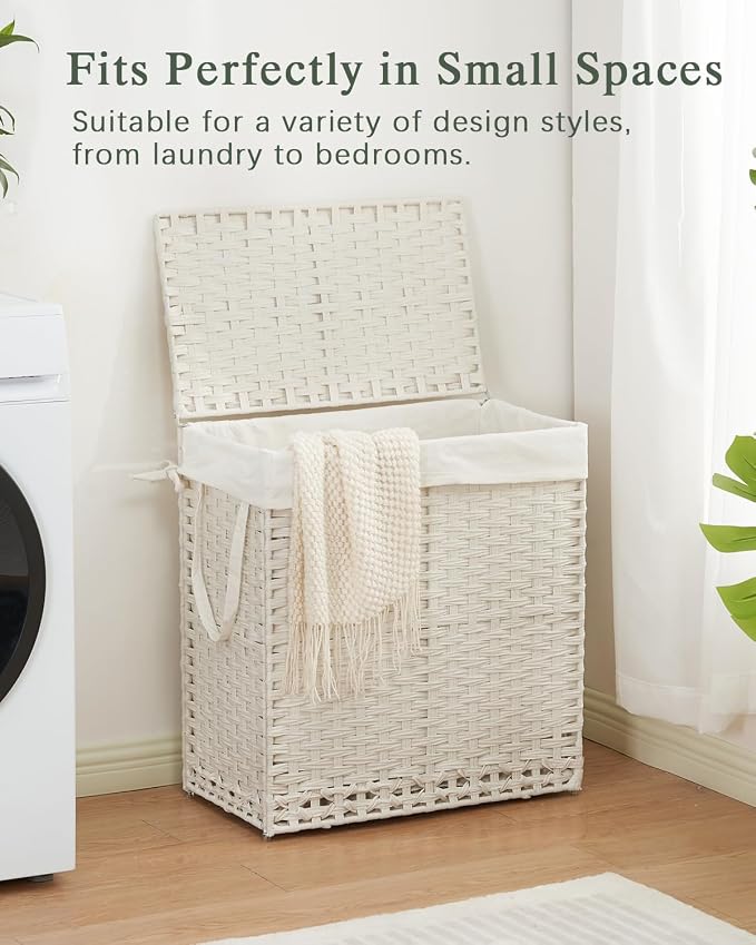Laundry Hamper with Lid Wicker Laundry Basket 112 L Laundry Hampers Handwoven - Image 7