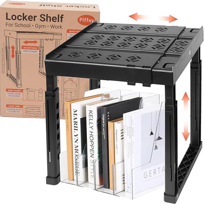 Locker Organizer Shelf， Adjustable Width and Height, Ideal Locker Shelf by Piffny