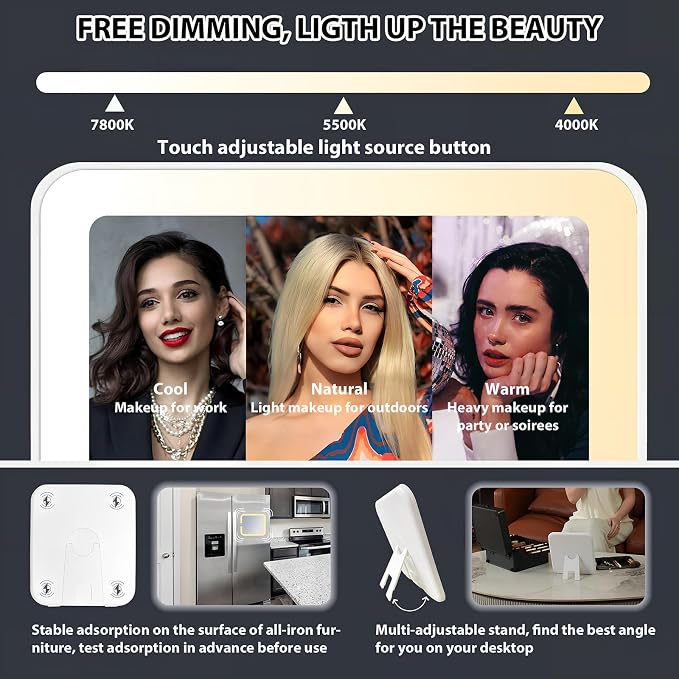 Makeup Organizer Box with Detachable Lighted Mirror, Travel Train Cosmetic Case - Image 2