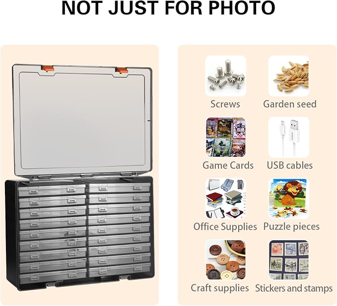 Photo Storage Box 4" x 6", 18 Inner Extra Large Photo Case Large Photo - Image 5