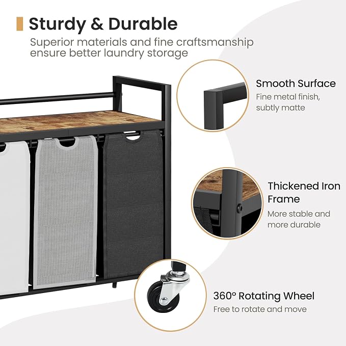 Laundry Hamper, Laundry Basket, Laundry Sorter - Image 5