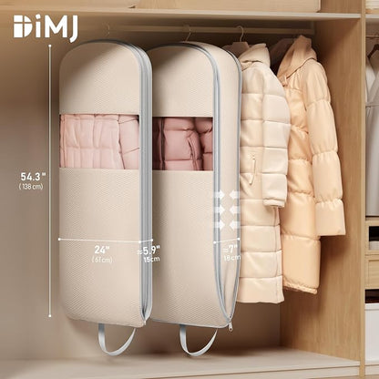 DIMJ 2 Pack 43" Garment Bags for Hanging Clothes - Image 2