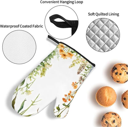 Springtime Herb Garden Advanced Oven Gloves and Pot Rack Kit | Insulated - Image 3
