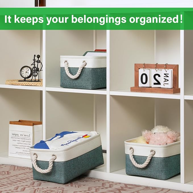 Bidtakay Small Storage Baskets for Shelves 3 Pack Fabric Storage Bins for - Image 2