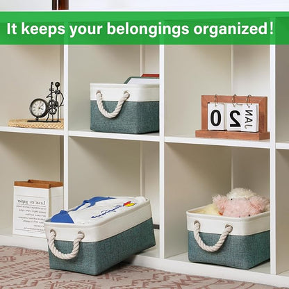 Bidtakay Small Storage Baskets for Shelves 3 Pack Fabric Storage Bins for - Image 2