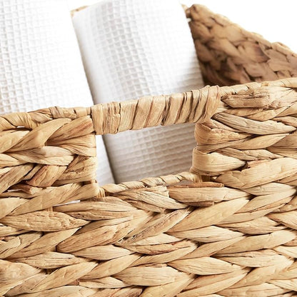 Ornavo Home 13 x 13 Inch Water Hyacinth Baskets Set of 4 – Handwoven - Image 8