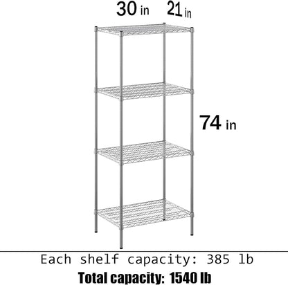 21" Deep x 30" Wide x 74" Height Wire Shelving Kit | 4-Tier | NSF Commercial - Image 3