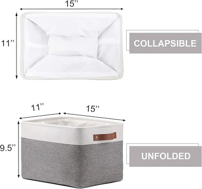HNZIGE Fabric Storage Baskets for Shelves Large Collapsible Storage Baskets for - Image 5
