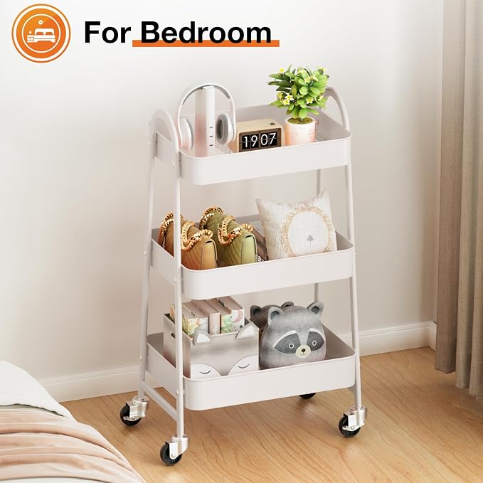 NEWBULIG 3-Tier Metal Rolling Cart - Image 7