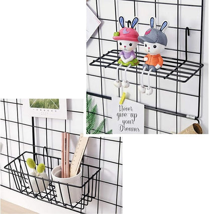 GBYAN Grid Wall Basket Wall Grid Panel Accessories Wire Straight Shelf - Image 3