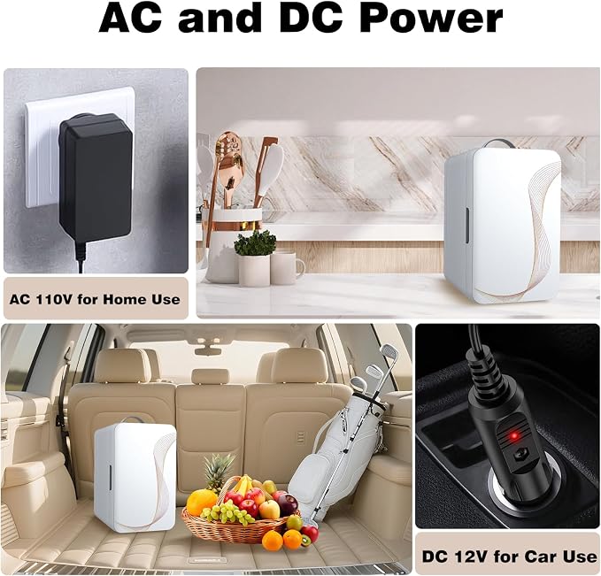 Mini Fridge for Bedroom, 6L/8 Cans Skincare Fridge Portable Small Refrigerator - Image 7