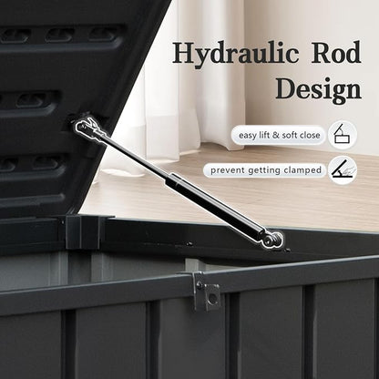 Domi 120 Gallon Deck Box, Metal Outdoor Storage Box - Image 4