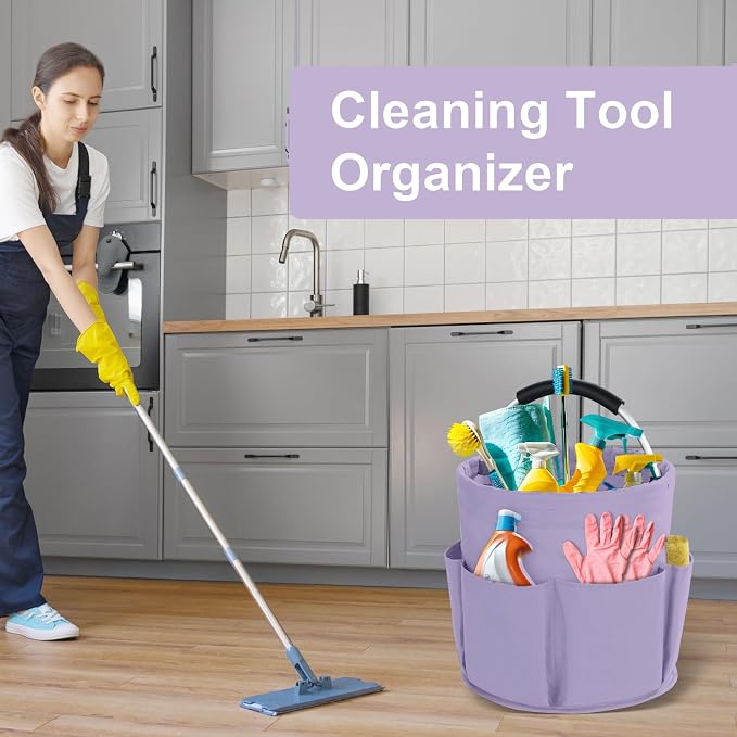 Cleaning Caddy with Handle, Cleaning Products Organiser, 17L Foldable Storage - Image 4