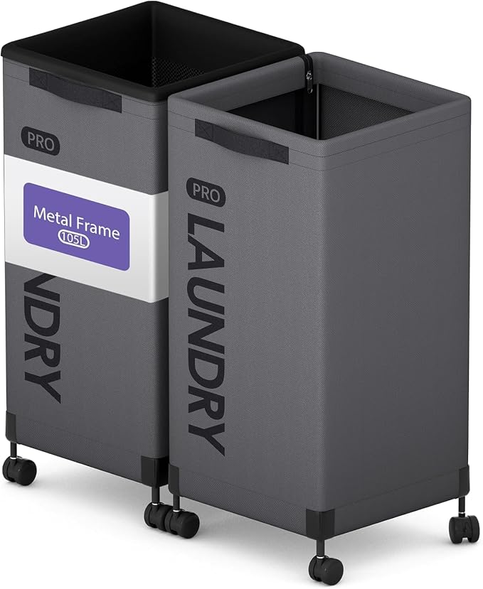 Caroeas Next-Gen 105L Matel Frame Laundry Basket by Caroeas