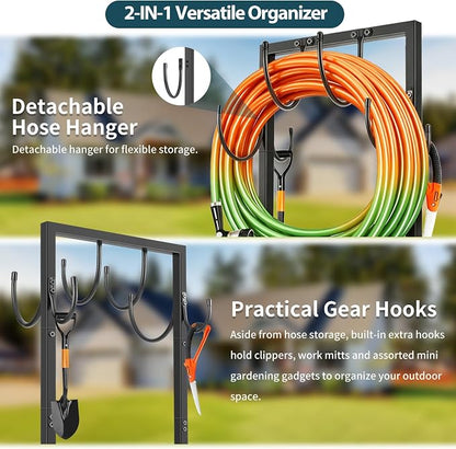 Garden Hose Holder Stand, BOLITE Heavy Duty Metal Hose Hanger, Holds 150ft | - Image 3
