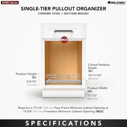 Rev-A-Shelf Kitchen Cabinet Pullout Shelf and Drawer Organizer Slide Out Pantry - Image 5