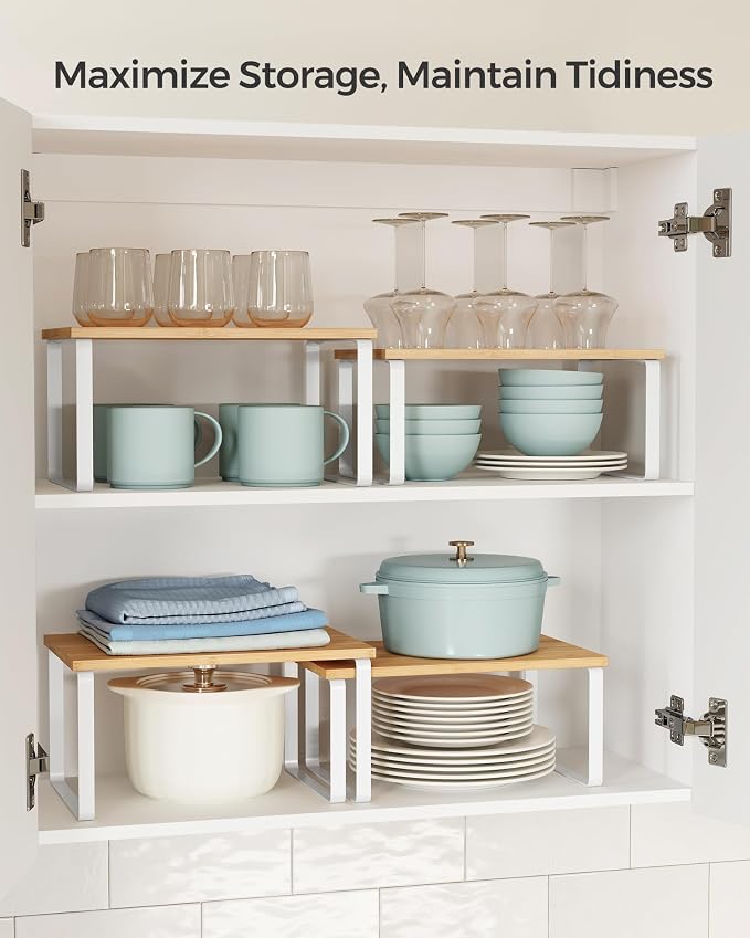 SONGMICS Cabinet Organizer Shelf, Kitchen Storage, Spice Rack, Expandable - Image 4