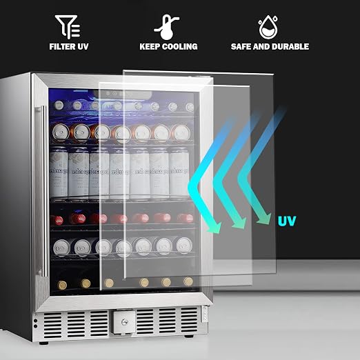 COWSAR Wine Cooler Refrige ETL Approved 24inch Wine Fridge Freestanding or - Image 2
